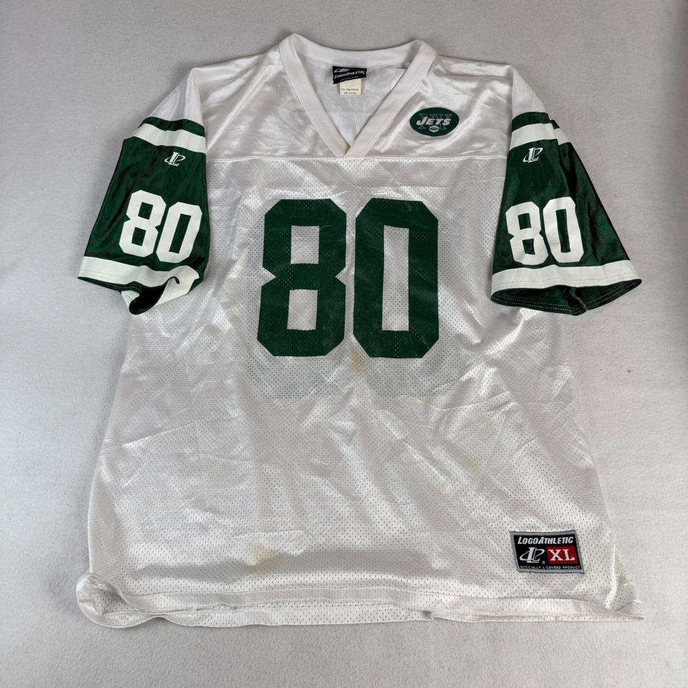 Logo Athletic Mens New York Jets Wayne Chrebet 80 Jersey White Green XL‎ Vintage